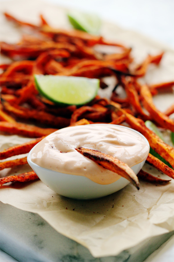 Smoked Paprika Sweet Potato Fries with Spicy Lime Dipping Sauce | Clara ...